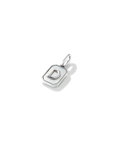 Letter Z Mother of Pearl Initial Pendant in Sterling Silver