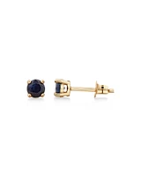 Stud Earrings with Sapphire in 10kt Yellow Gold