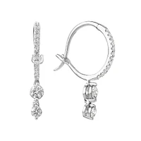 Double Drop Earrings with 0.48 Carat TW of Diamonds in 18kt White Gold