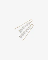 Threader Earrings with Cultured Freshwater Pearls in 10kt Yellow Gold