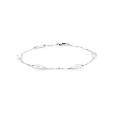 Bracelet à station en forme de marquise en argent sterling