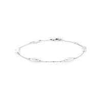 Bracelet à station en forme de marquise en argent sterling