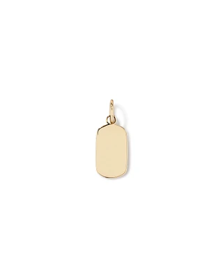 Oblong Engravable Dog Tag Pendant in 10kt Yellow Gold