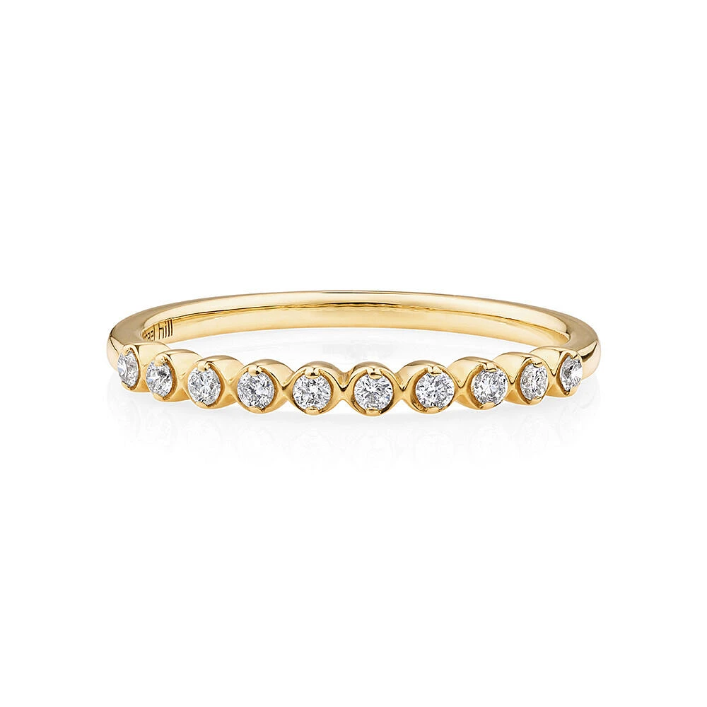 Wedding Ring with 0.15 Carat TW Diamonds in 14kt Yellow Gold