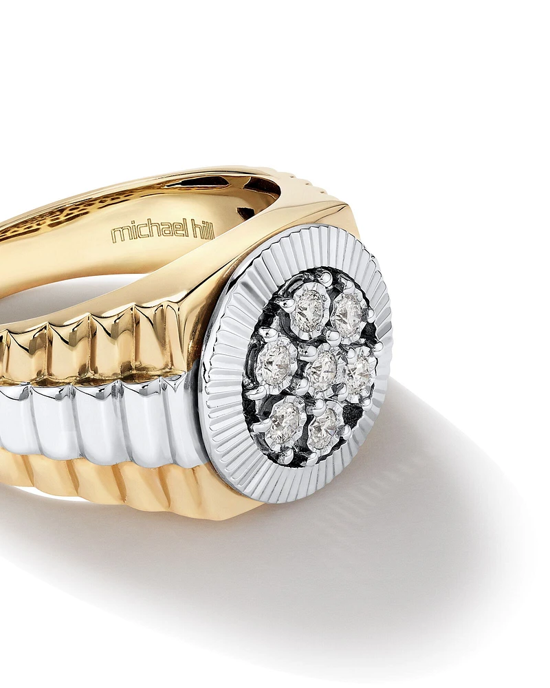 Men's Ring with 1/4 Carat TW of Diamonds in 10kt Yellow & White Gold