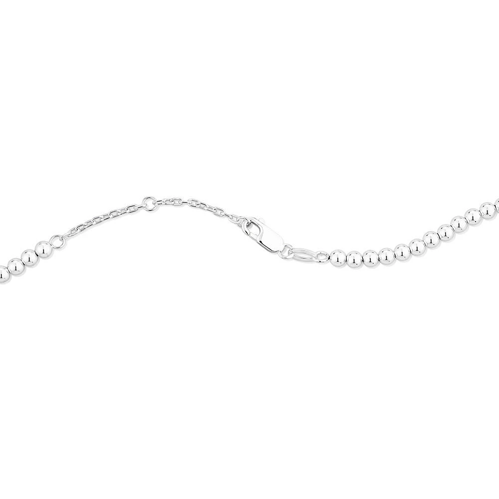 Pendentif cœur gravable en argent sterling avec perles, 45 cm