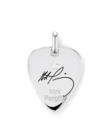 INXS Kick Engraved Guitar Pick Pendant with Chain in Recycled Sterling Silver