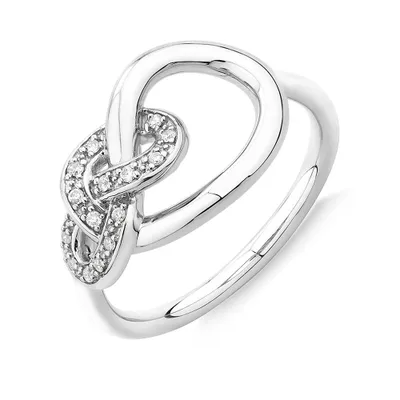 Knots Ring with Diamonds Sterling Silver