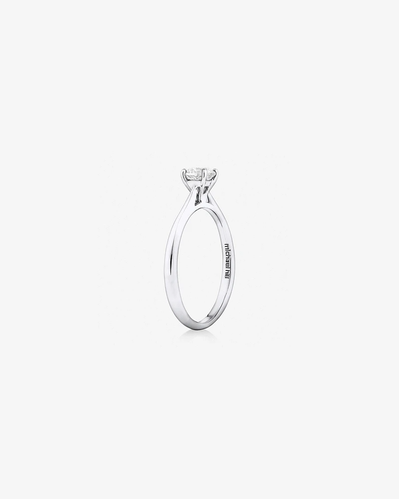 Evermore Certified Solitaire Engagement Ring with a Carat TW Diamond in 14kt White Gold