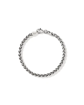 Bracelet chaîne gourmette épi 21 cm (8,2") largeur 3,8 mm en argent sterling oxydé