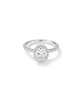 1.78 Carat TW Laboratory-Grown Diamond Oval Halo Ring in 14kt White Gold