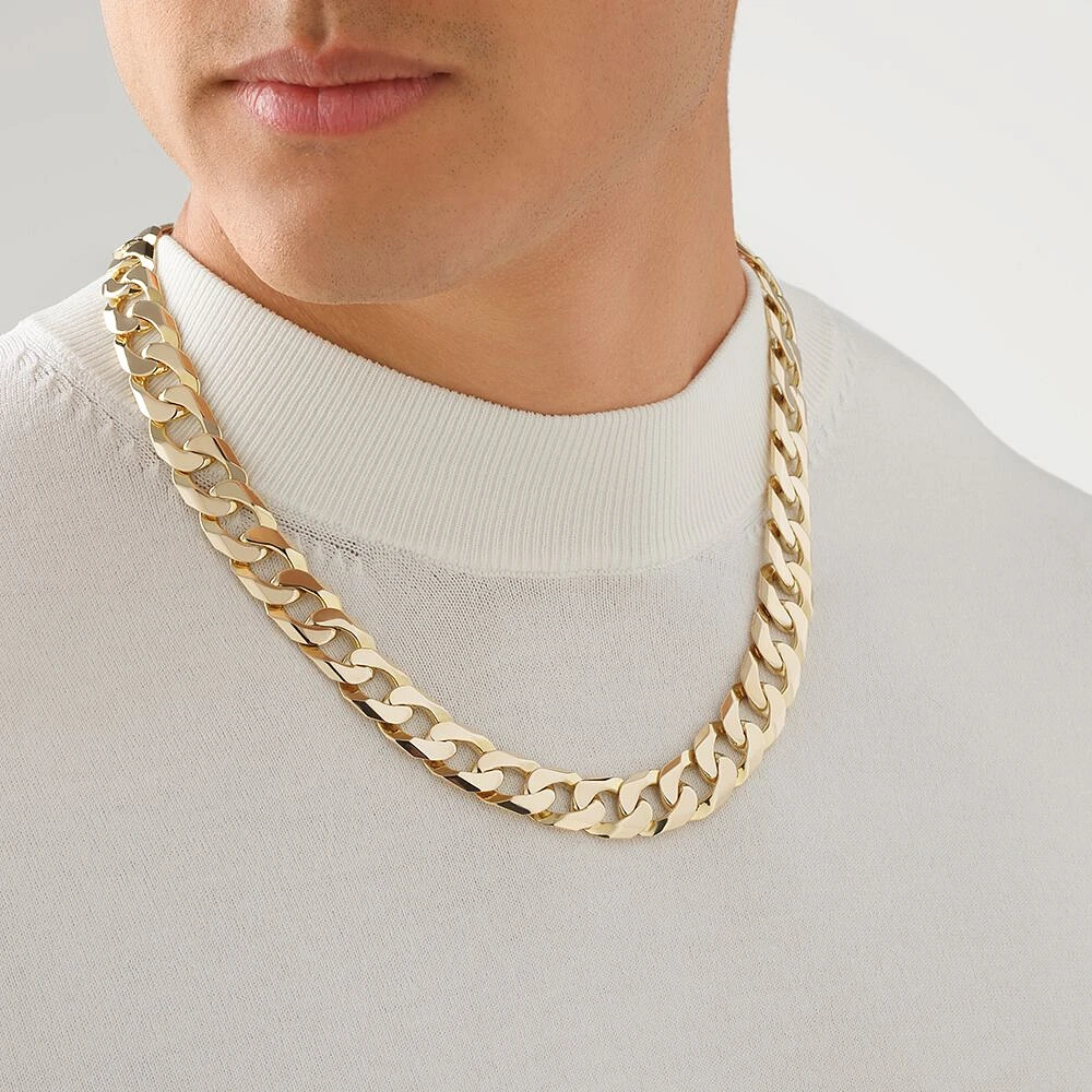 55cm (22") Solid Curb Chain in 10kt Yellow Gold