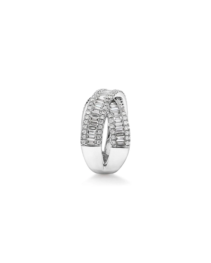 1.50 Carat TW Diamond Crossover Ring in 14kt White Gold