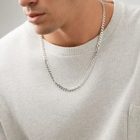 60cm (24") 6.5mm Width Men's Curb Chain in Sterling Silver