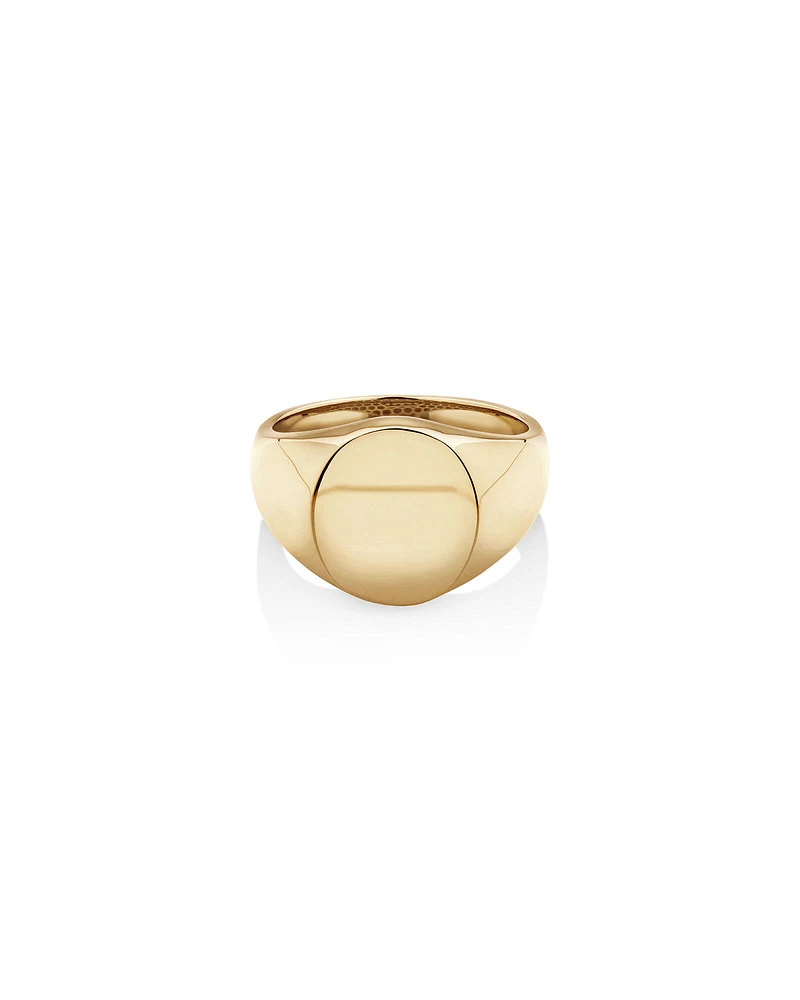 Men's Oval Signet Ring in 10kt Yellow Gold