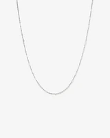 50cm (20") 3mm Width Fine Paperclip 3 and 1 Alternating Chain Necklace in Sterling Silver