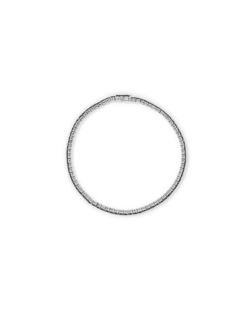 Bracelet Tennis Pour Homme Avec Diamants Noirs Totalisant 4,45 Carats En Argent Sterling