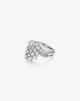 Fan Bypass Ring with 2.00 Carat TW of Diamonds in 18kt White Gold