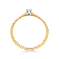 Oval Cut Diamond Solitaire Promise Ring in 10kt Yellow and White Gold