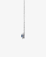 Halo Pendant with Sapphire & 0.14 Carat TW of Diamonds in 10kt White Gold