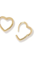 11mm Heart Shape Huggie Earrings in 10kt Yellow Gold