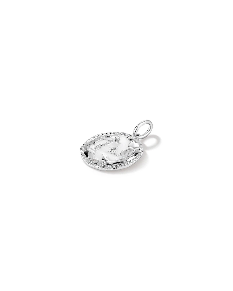 Diamond Accent Taurus Zodiac Pendant in Sterling Silver