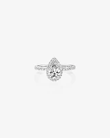 Sir Michael Hill Designer Halo Pear Engagement Ring with 1.36 Carat TW of Diamonds in 18kt White Gold