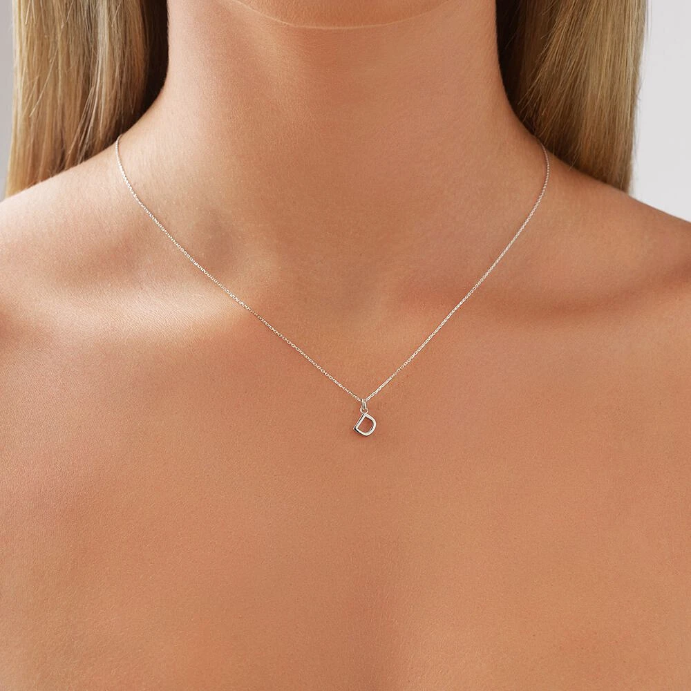 "U" Initial Pendant in Sterling Silver
