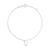 19cm (7.5") N Initial Bracelet in Sterling Silver