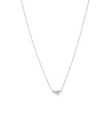 Round Brilliant Cut Cubic Zirconia Cable Chain Necklace in Sterling Silver