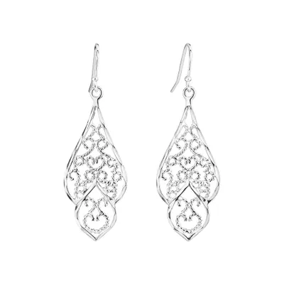 Filigree Drop Earrings in Sterling Silver