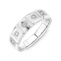 Men's 0.20 TW Brushed and Polished Diamond Ring Platinum