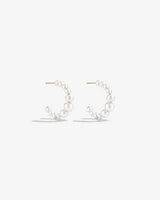 Huggie Earrings with Cultured Freshwater Pearls in 10kt Yellow Gold