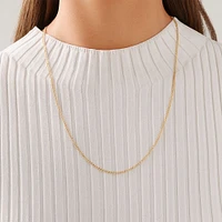 60cm (24") Hollow Curb Chain in 10kt Yellow Gold