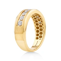 Bague pour homme avec 1 carat de diamants en or jaune 10 carats