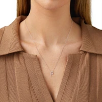 A' Initial necklace with 0.10 Carat TW of Diamonds in 10kt White Gold