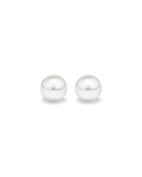 Stud Earrings with 4mm Round Cultured Freshwater Pearl in Silver