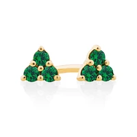 Trio Emerald Earrings in 10kt Yellow Gold