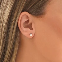 E Initial Single Stud Earring in Sterling Silver