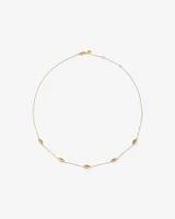 Marquise Station Necklace in 10kt Yellow Gold