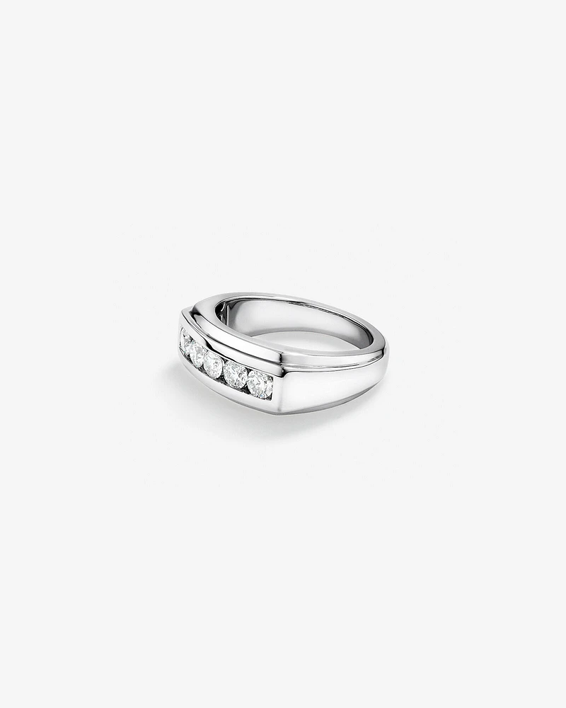 Bague de mariage avec .90 ct de diamants créés en laboratoire en or blanc 14 carats