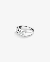 Bague de mariage avec .90 ct de diamants créés en laboratoire en or blanc 14 carats