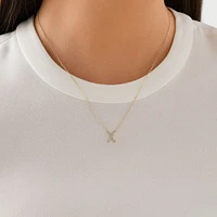 "K" Initial Necklace with 0.10 Carat TW of Diamonds in 10kt Yellow Gold