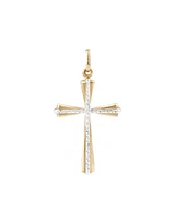 Cross Pendant in 10kt Yellow & White Gold