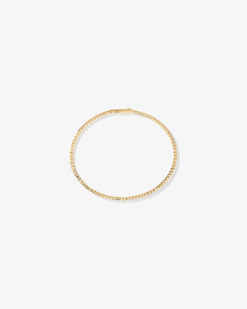 0.68 Carat TW Diamond Row Flex Bangle in 10kt Rose Gold