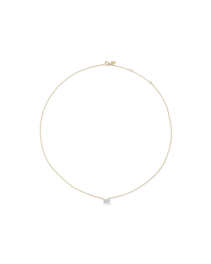 0.50 Carat TW Radiant Cut Laboratory-Grown Diamond Solitaire Necklace in 10kt Yellow Gold