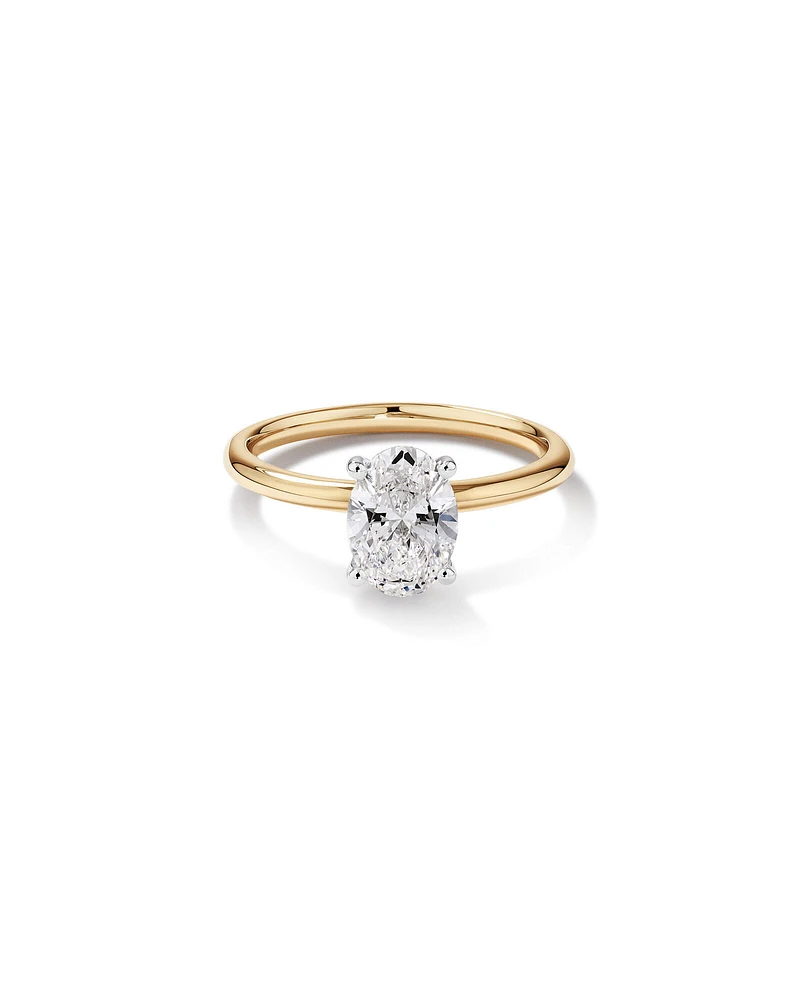 1.25 Carat TW Oval Laboratory-Grown Diamond Solitaire Engagement Ring in 14kt Yellow and White Gold