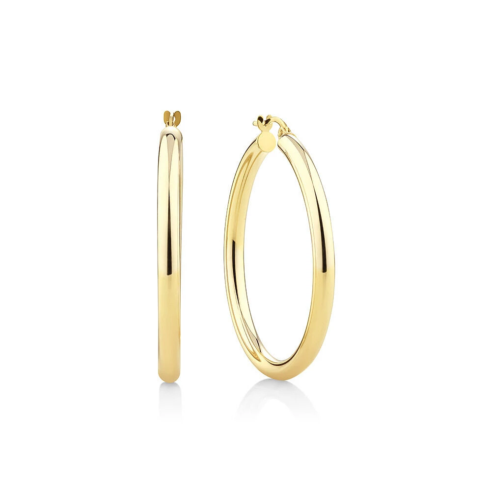 30mm Hoop Earrings in 10kt Yellow Gold