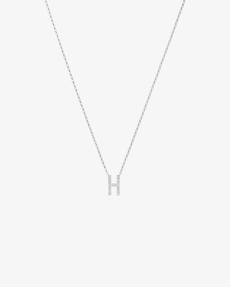 A' Initial necklace with 0.10 Carat TW of Diamonds in 10kt White Gold