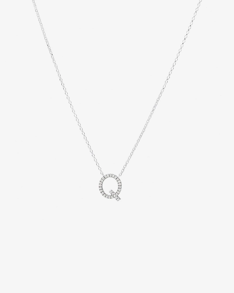 A' Initial necklace with 0.10 Carat TW of Diamonds in 10kt White Gold